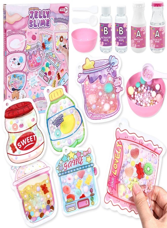 Crelloci Jelly Taba DIY Squishy Kit, Make Your Own Squishies with AB Liquid Silicone, Stress Relief Toy Craft Kit for Kids Ages 6+, Slow Rising Jelly Squishy Making Set with Cute Pouches & Decorations - Image 1